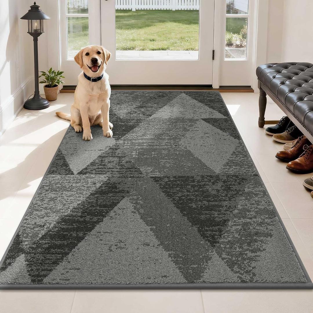 COSY HOMEER Entryway Rugs Doormat 36"x60",Non-Slip Absorbent Door Mat,Grey