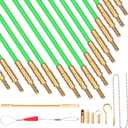 50 FT Wire Fishing Kit Fiberglass Connectable Fish Tape Wire Puller Cable Pulling Pull Push Kit With Hook In Transparent Tube, Green