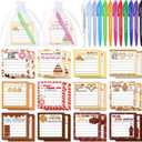 Kosiz 12 Set/36 Pcs Pun Funny Food Notepad and Pen Set Thank You Gifts for Coworker Staff Teachers Cute Funny Sticky Notes Appreciation Gifts for Colleagues Friend Birthday Holiday Office Party Favors
