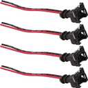 leechio 4 PCS Fuel Injector Connector, Standard Specification Fuel Injector Plug Harness, Copper Core Fuel Injector Rebuild Kit, for Most Cars Truck (Black)