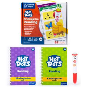 Educational Insights Hot Dots Kindergarten Reading Set - Kindergarten Workbooks with Interactive Pen, Homeschool Learning Activities, Learn to Read Activity Books for Kids Ages 5+