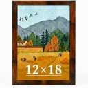 12x18 Picture Frame for Wall Display, 12x18 Brown Picture Frame with Shatter Resistant Plexiglass, Stable and Sturdy 12 x 18 Poster Frame for Wall Display, Handpicked Gift Collection, 1 Pack
