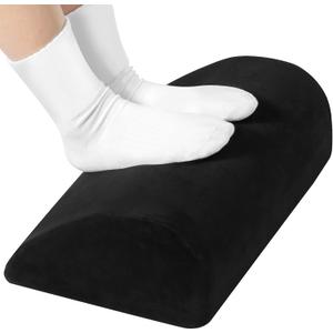 Amazon Basics Foam Foot Rest for Under Desk at Work with Washable Cover, Comfortable Stool for Home and Office, 5.1 x 10.2 x 17.3 in, Black