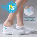 ZOVE Wide Toe Box Shoes Women Wide Width Waterproof Leather Hands Free Nursing Sneakers Ultra Light Extra Wide Walking Sneakers Non-Slip Chef Diabetes Nurse Work Shoes 39