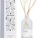 Sea Salt Reed Diffuser, 7.4oz(220ml) Sea Salt Musk and Grass Essential Oils, Bathroom Air Freshener with Willow Branches Decor, Long Lasting Fragrance for Home (1-Pack)