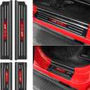 Upgraded Door Sill Guards Compatible with Jeep Wrangler JL JLU 2018-2025 2026 & Gladiator JT 2020-2025 2026 Accessories Stainless Steel Door Entry Guard (4-Door Brushed Black)