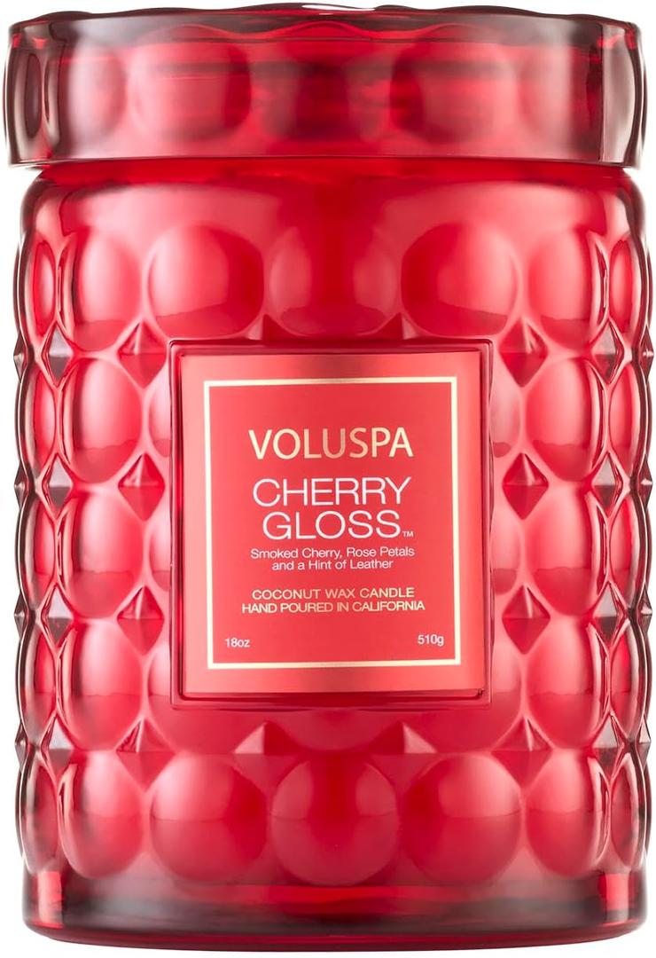 VOLUSPA Cherry Gloss 18 oz Scented Coconut Wax Candle for Home Fragrance