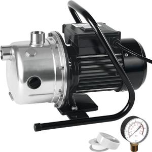 LANCHEZ 1.6 HP Portable Shallow Well Pump, 1162 GPH Stainless Steel Sprinkler Pump, 115V Water Transfer for Garden Draining and Lawn Irrigation