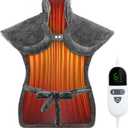 Heating Pad for Neck and Shoulders and Back Pain Relief, Electric Heat Pad Large Size 24X33 with 4 Timers, 6 Heat Levels, Auto-Off, Birthday & Christmas Gifts for Women Men Mom Dad, Dark Gray