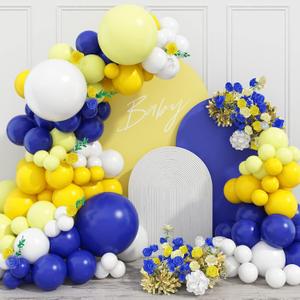 Blue Yellow Balloon Arch Kit - Yellow Blue Balloon Garland With White Latex Balloons for Birthday, Baby Shower, Wedding, Anniversary Party