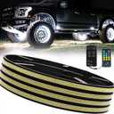 4PCS 17" Ultra-Bright 3920 LEDs Triple Row Pure White Wheel Lights for Truck Car,APP & RF Remote Control Wheel Weel Ring Rim Lighting kit with Strobe Blink Modes,Waterproof IP68,12V
