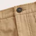 WDIRARA Women's Cargo Skirt Flap Pocket Side High Waist Zipper Fly Bodycon Mini Skirt (S)