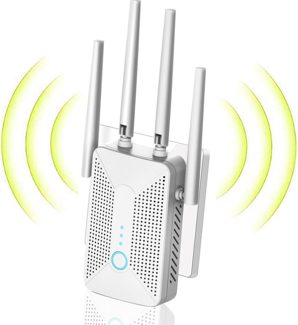 WiFi Extender Signal Booster for Home with 6 Antennas, Stable & Powerful Coverage Up to 9800 Sq.ft for 64 Devices, Internet Booster, WiFi Repeater & Wireless Access Point, Easy Setup, Ethernet Port