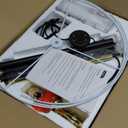 Karjoefar 2-Light Floor Lamp, Mid Century Floor Lamp with White Fabric Shade, Standing Lamp Tall Lamp for Living Room Bedroom, 3 Color Temperatures 9W Bulb Include