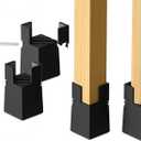 Sephyroth Adjustable Bed Risers 4Pack with Screw Clamp - Fit Furniture's Square/Round Leg Diameter 0.8''1.6'' (2Inch Black)