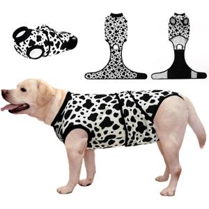 Recovery Suit for Dogs After Surgery, Dog Recovery Suit Female Male after Neutering, Dog Spay Surgical Recovery Suit Female Substitute Cone & E-Collar, Dog Onesie for Surgery Abdominal Wounds Bandages (XS, Cow)