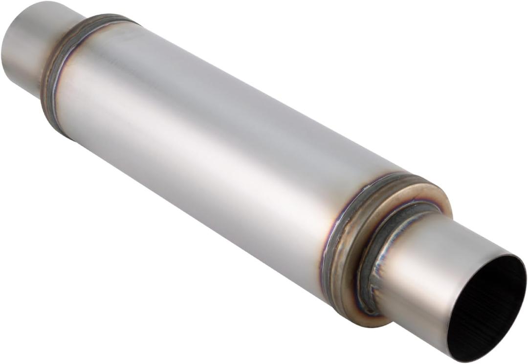 3 Inch Exhaust Muffler, 3" Inlet/Outlet 20" Overall Length Resonator, Stainless Steel Straight Through Design Performance Muffler, 1 PC