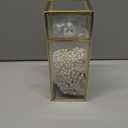 Makeup Brush Holder Organizer with Lid, Glass Cosmetic Make Up Brushes Container, Clear Makeup Tool Storage Box Cup with Pearls, Vintage Dustproof Vanity Decor for Countertop Desktop