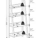 Furinno Ladder Book Shelf, 5-Tier Ladder Shelf, Bookshelf, Display Storage Shelves, 13 x 23.6 x 53.5, for Living Room, Home Office, Plain White