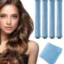 Seritant Heatless Curls Overnight with Satin Head Scarf, Velvet Hair Rollers for Blowout Look, No Heat Curling Rod for Long Thick Hair, Soft Sleep In Flexi Rods - 4PCS(5)