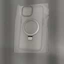 Lufanbis Magnetic for iPhone 15 Case with Ring Stand, [10 FT Drop Protection] [Velvety Touch] Slim Translucent Matte Back Shockproof Phone Case for iPhone 15 6.1'', Frosted White