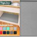 TigeJoy Waterproof Under Sink Mat 34" x 22", Shelf Liner Protector in Kitchen and Bathroom, Silicone Cabinet Liners for Organizers and Storage, Fit as Drawer Mats or Drip Tray (Light Gray)