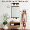 Black Bathroom Mirror 24x36 Inch, Rectangle Mirror with Metal Deep Frame, Wall Mirrors for Over Sink, Vanity, Bedroom, Bathroom, Hangs Horizontally or Vertically