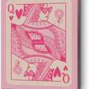 Retro Pink Preppy Girls Room Decor Trendy Funky Canvas Wall Art Aesthetic Poster Modern Cute Girly Paintings Wall Decor Artwork Print for Home Bedroom College Apartment Living Room 11.4x15in Framed (Pink Poker Q)