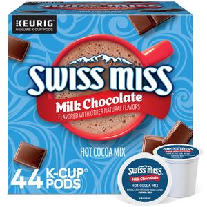 Swiss Miss Milk Chocolate Hot Cocoa, Single-Serve Keurig K-Cup Pods, Hot Chocolate, 44 Count (EXP 05/07/27)