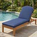 80 x 26 inch Outdoor Chaise Lounge Cushion Extra Wide High-Water Resistant 3" Resilience Foam Lounge Chair Cushion with 4 Ties for Patio Pool