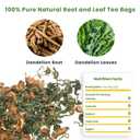 Yonitea Dandelion Leaf and Root Tea, Roasted Dandelion Root Tea bags Natural Herbal Detox Teabag for Supports Kidney Function and Healthy Digestion, Caffeine Free, No Additives,Non GMO (60 Teabags)