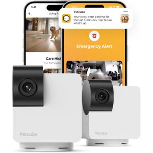 Petcube Cam 360 The Pack of 2 Camera | Ultimate Interactive WiFi Pet and Home Security Pan-Tilt Camera with Phone App, 1080p HD Video, 360 Rotation, Night Vision, Smart Alerts for Home Surveillance
