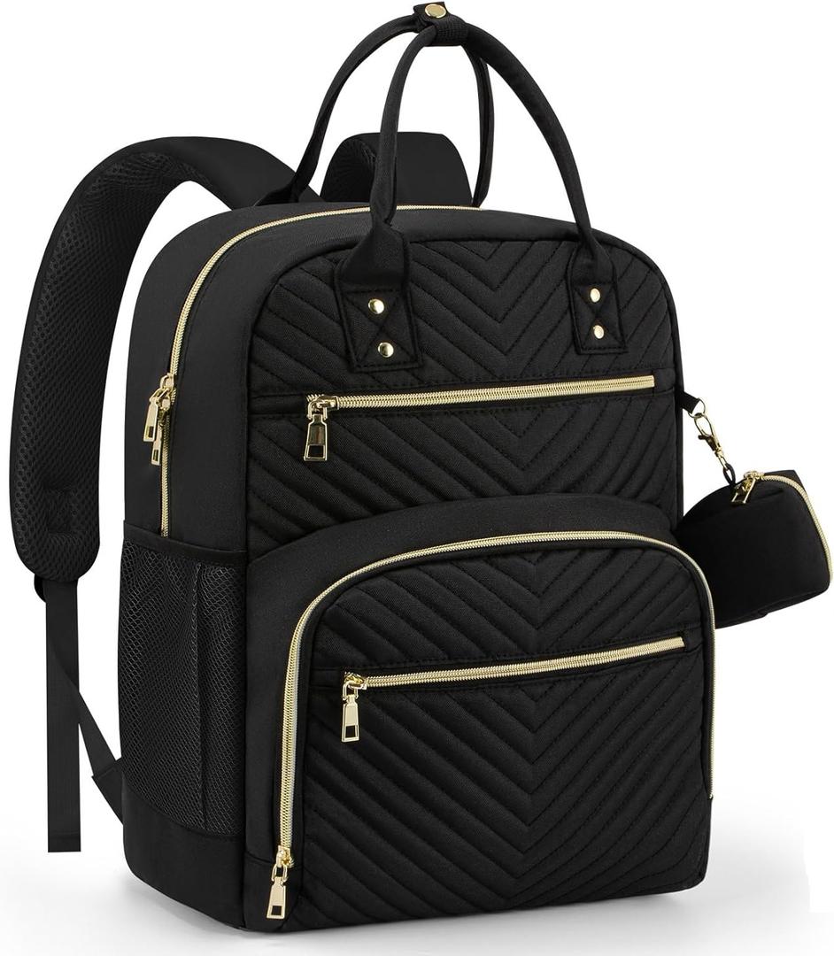 Diaper Bag Backpack,Baby Essentials Diapers Bag with Pacifier Case,Multipurpose Stylish Large Capacity Travel Backpack for Baby Girl/Boy(M-Black)