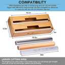 18 Inch Large Foil Wrap Dispenser with Cutter, 2 in 1 Aluminum Butcher Parchment Paper Freezer Tin Wax Cling Foil Plastic Wrap Organizer for Kitchen Drawer Bamboo Saran Storage Roll Holder