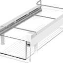 vacane Fridge Organizer Drawer, Clear Plastic Fridge Organizer Bins, Add on Refrigerator Drawer,Fridge Storage Container Under Shelf Holder for Fruit, Vegetable, Meat, Cheese, Easy to Install-M