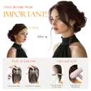 Hairro Human Hair Toppers For Women No Bang Middle Part Side Bangs Hair Clip Wispy Thin Short Wiglet Hairpieces 11 Inches 14g #02 Dark Brown