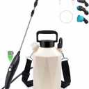 Battery Powered Garden Sprayer, 1 Gallon Electric Sprayer in Lawn with USB Rechargeable Handle, Retractable Wand, 3 Mist Nozzles, Yard Water Pump Sprayers with Adjustable Shoulder Strap for Gardening