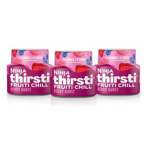 Ninja Thirsti Flavored Water Drops, FRUITI CHILL Berry Burst, Bold Fruit Flavor, Sparkling or Still, Zero Calories, Zero Sugar, Makes 17, 12oz drinks, 3 Pack, WCFBRPNAM