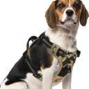 PUPTECK No Pull Tactical Dog Harness Medium Sized, Adjustable Reflective Dog Harness with Handle Easy Control, Comfortable Soft Padded Pet Vest Harness for Medium Dogs, Camouflage M