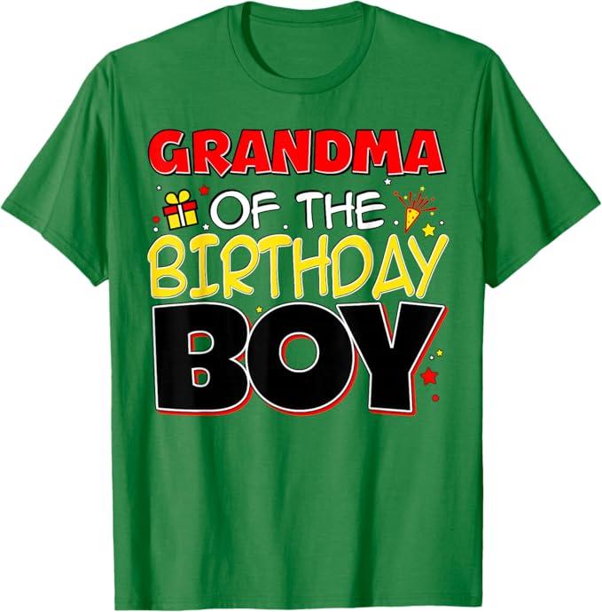 Grandma Of The Birthday Boy Family Party Birthday Outfit T-Shirt, Size S