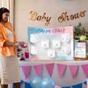 Ctosree 31 Pieces Gender Reveal Baby Shower Diaper Game 1 Diaper Baby Shower Game Board 7 Diapers 10 Plastic Balls 1 Organza Bag for Bridal Games Boy Girl