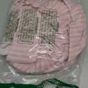 Bed Skirt Pink Stripes Bedskirt 16 Inch Drop Linen Classic Vertical Striped Elastic Wrap Around Bed Skirts Dust Ruffle for Queen Size Bed