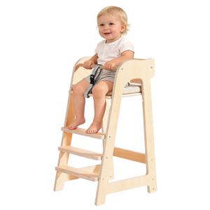 ROBUD Wooden High Chair for Toddlers, Highchair for Adjustable Seat Height & Footrest Levels, High Chairs for Babies and Toddlers with Removable Cushion for Nursery, Dining, Studying, Restaurant,WG419