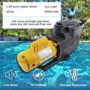 W3SP2607X10 1 HP Pool Pump Motor Compatible with Hayward SP2607X10 Single Speed Super Pump, 2" Inlet with Dual Voltage 115/230V Above and In Ground Pools and Spa