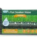 Hlinker Flat Soaker Hose 25 FT for Garden Beds, 25Ft 1/2" Linkable Consistent Drip Irrigation Hose Save 80% Water, Leakproof Heavy Duty Double Layer Sprinkler Hose