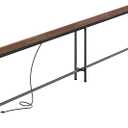 SUPERJARE 110.2 Inch Sofa Table with 2 Power Outlets and USB-C Port, 5.9"D x 110.2"W x 29.7"H
