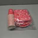 Gatherfun Valentine's Day Party Supplies Hot Heart Love Disposable Paper Plates Napkins Cups plastic Tablecloth with Banner for Valentine's Day, Engagements, Anniversary, Birthday Party Serve 25