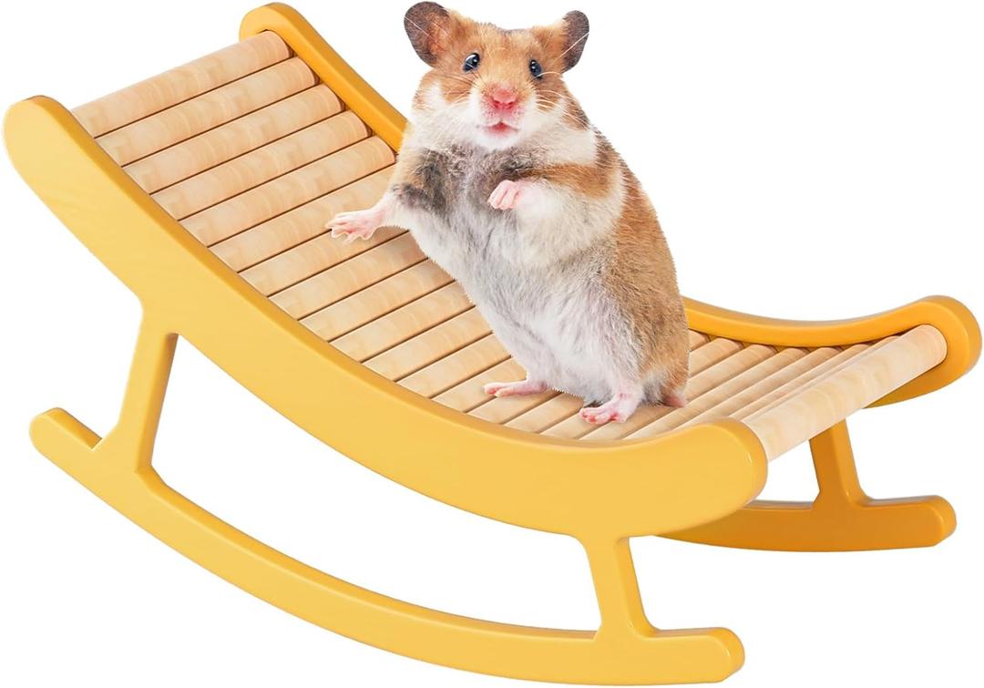 mini&moe Hamster Climbing Toys - Wooden Ladder for Hmaster Bridge Guinea Pig Enrichment Toy Interactive Hamster Cage Accessories for Chinchilla, Rat, Gerbils, Mice and Small Animals