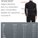 MANCYFIT Mens Thermal Shirts Fleece Lined Top Long Sleeve Base Layer Pullover (Black, S)