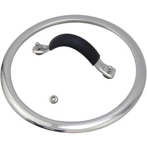 HEVSTIL 7 Inch Tempered Glass Lid Glass Lid with Silicone Stainless Steel Handle Pan Lid Glass Vented Skillet Cover for Frying Pan Lodge Cast Iron Skillet with Heat-resistant Silicone Handle